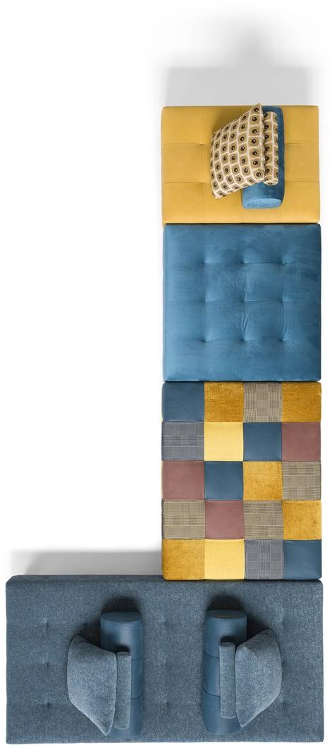 Egoitaliano Модульный диван из кожи и ткани L'ego sun-id-1346094 - Вид №4