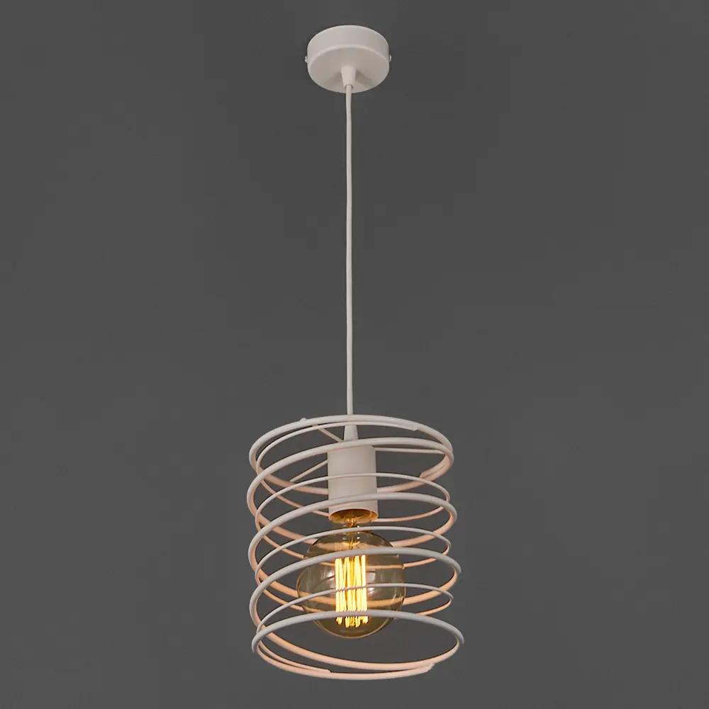 Подвесной светильник Vitaluce Торнадо вайт 1 лампа 3м² Е27 цвет белый матовый STLM-2191086 - Вид №8