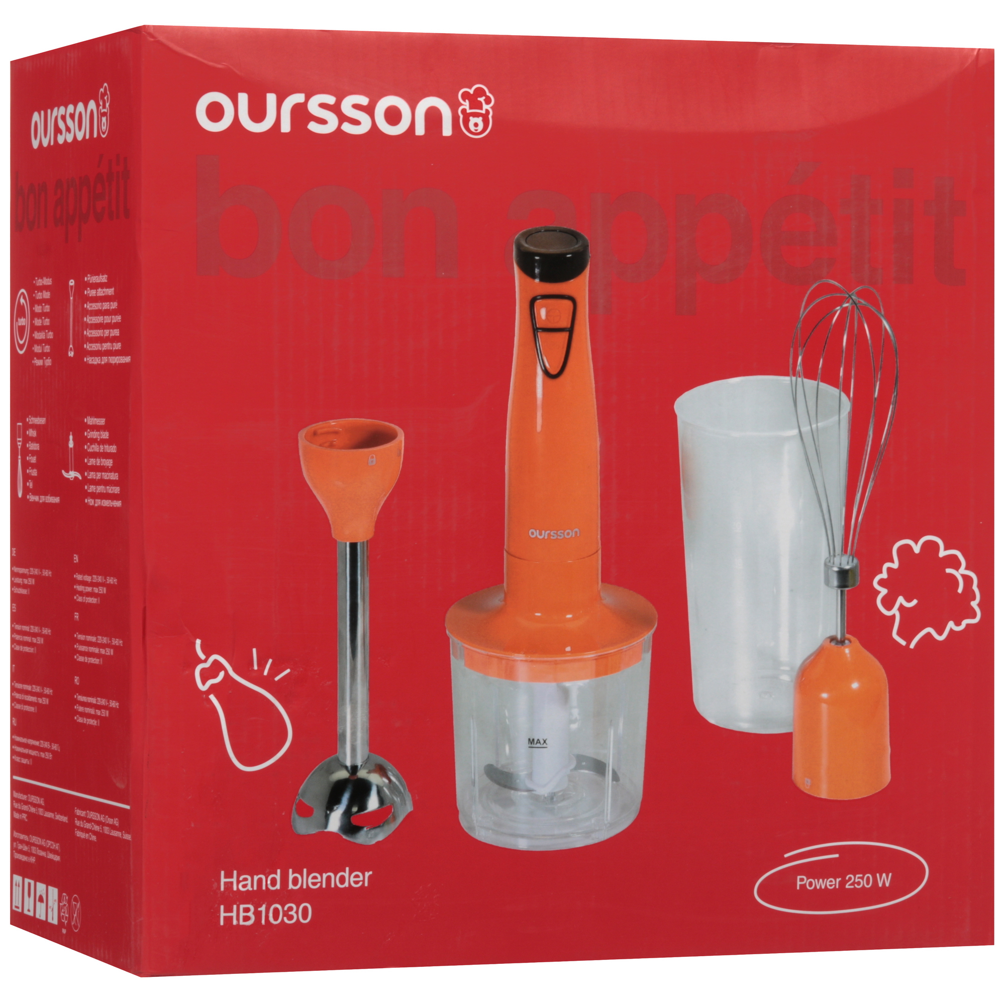5070876 Блендер погружной Oursson HB1030/OR оранжевый STDN-0114643 - Вид №10