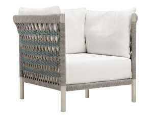 Кресло из морской веревки с подлокотниками