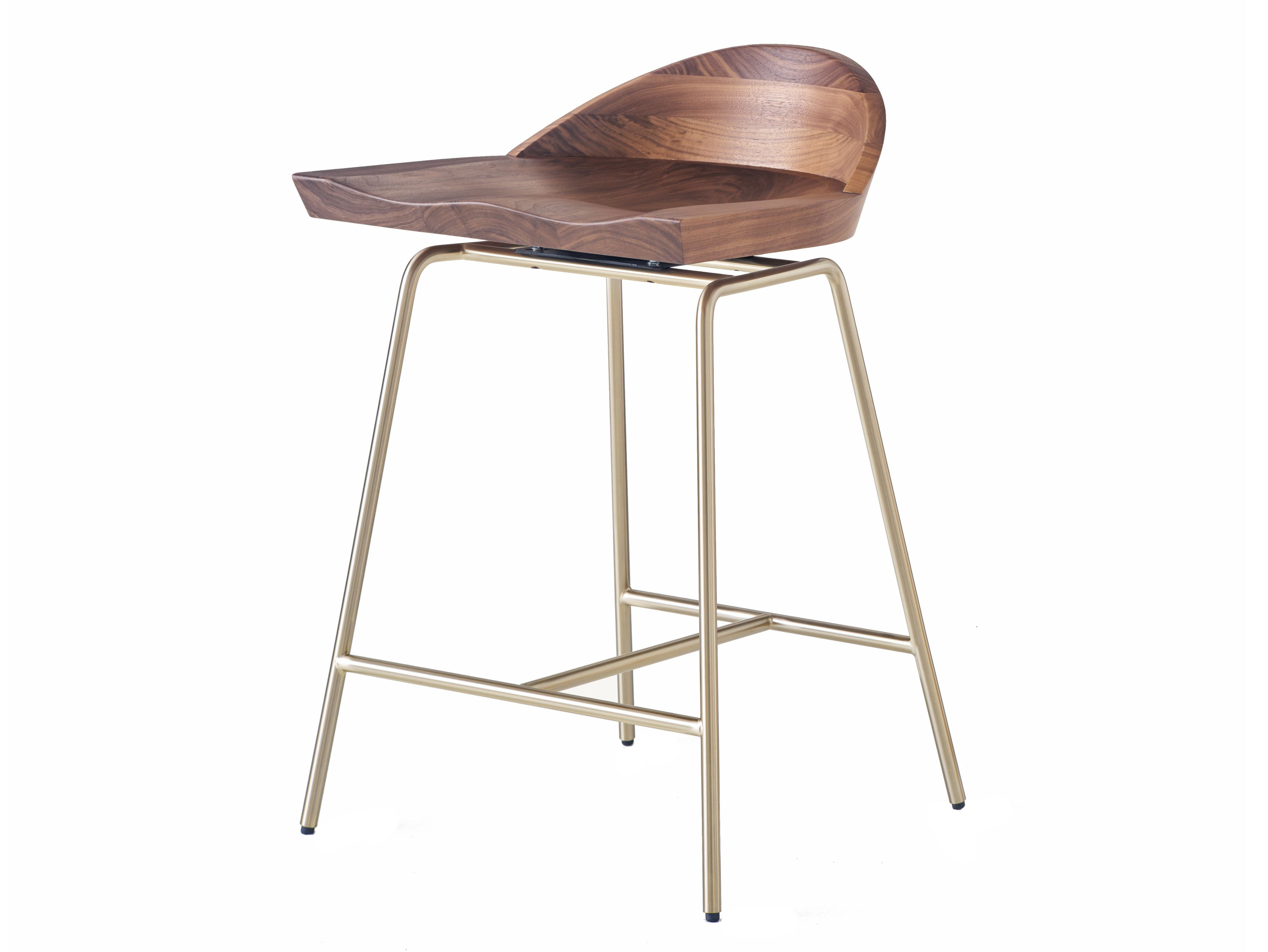 Стальной и деревянный стул со спинкой BassamFellows Шпиндель ARCH-00126946