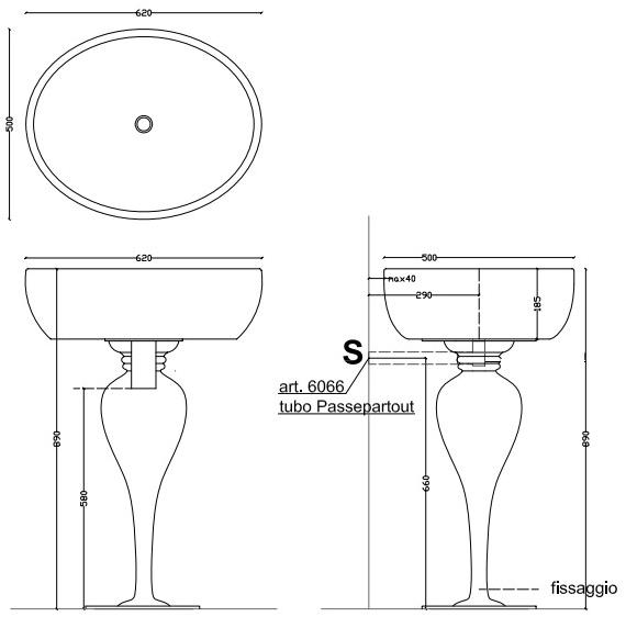 Напольная раковина стоящая овальная Galassia MIDAS sun-id-1494859 - Вид №4