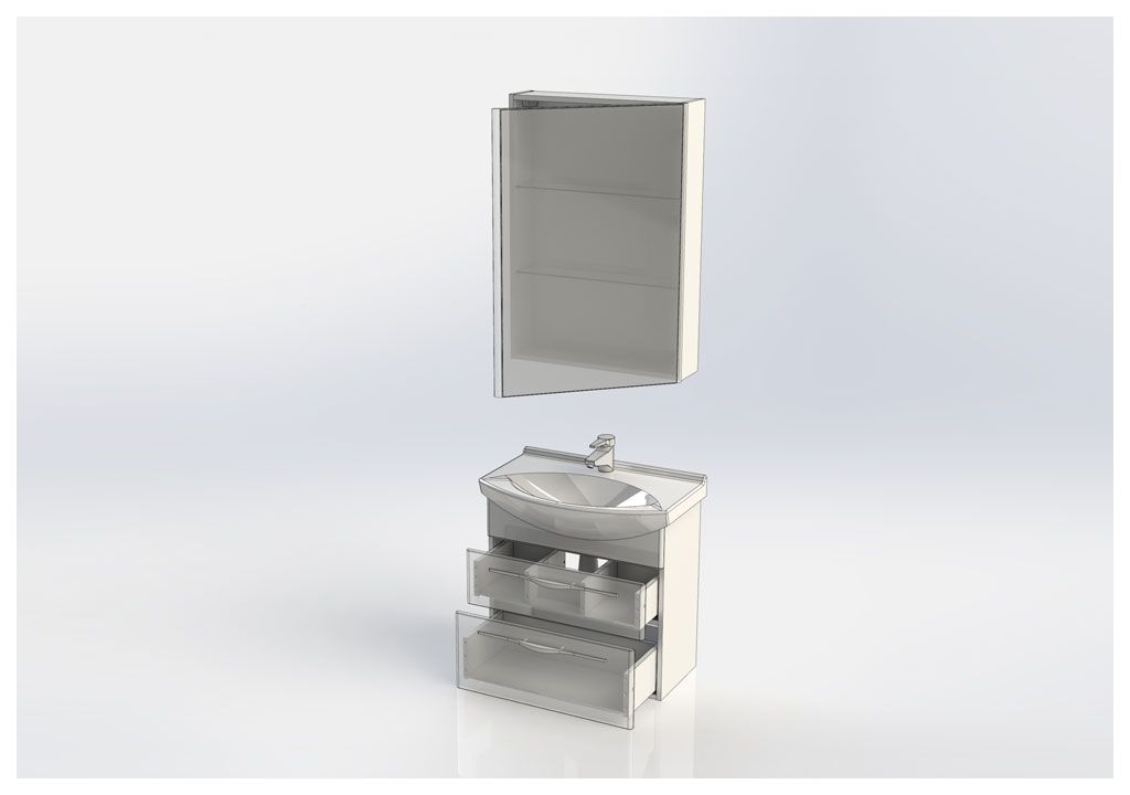 Мебель для ванной Aquanet Ирвин 65 белый 00210252 - Вид №12