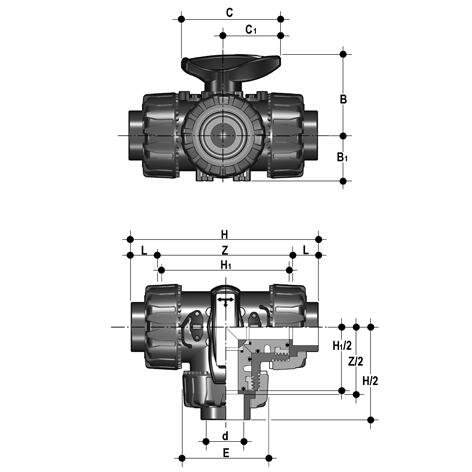 SANIT 227382050300020 3-ходовой шаровой кран d 20-63, ТКД DualBlock®, РР, Т-порт, раструбными  - Вид №1