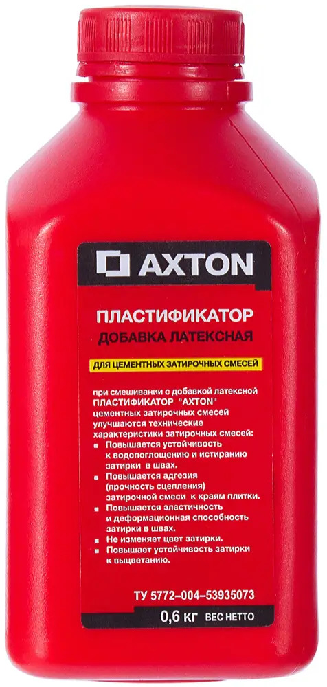 Пластификатор AXTON для цементных затирок 0.6 л 13793310
