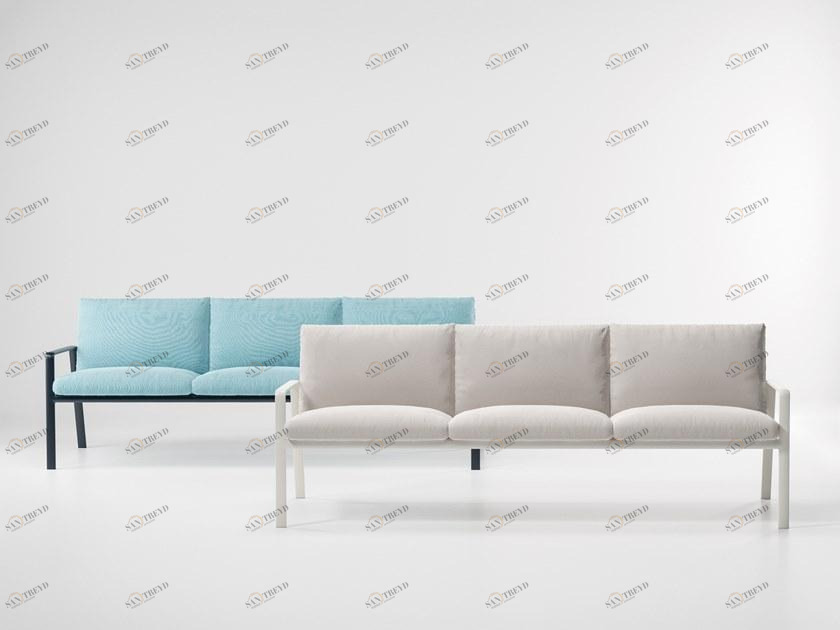 Kettal 3-х местный тканевый садовый диван Park life #11500/11450