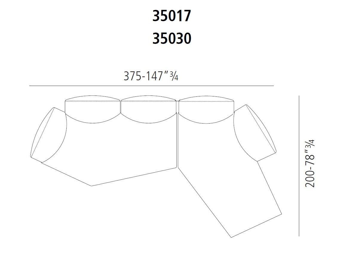 Секционный диван из кожи или ткани Vibieffe 35 WAVES ARCH-00145103 - Вид №7