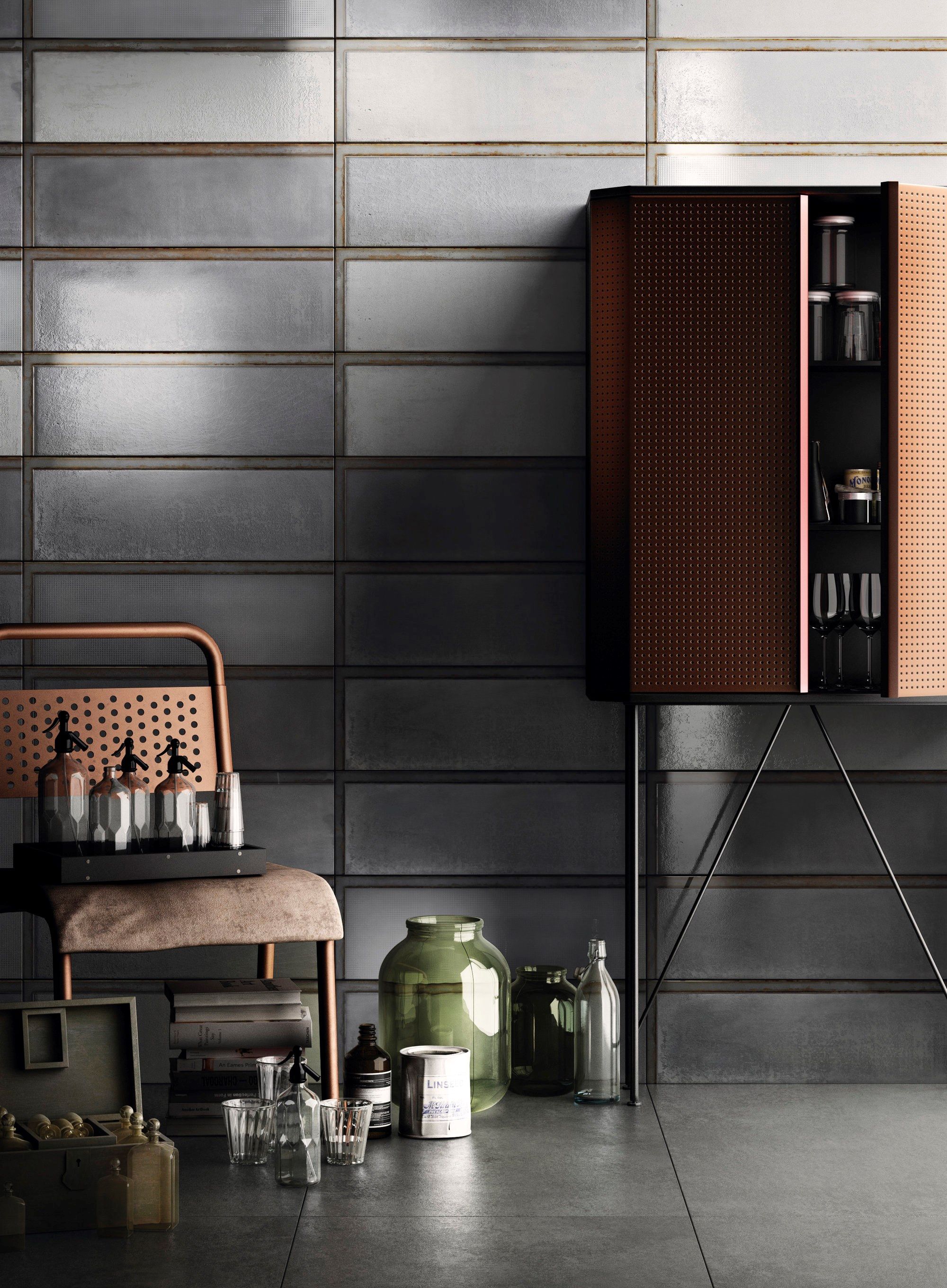 Внутренняя отделка керамогранита с металлическим эффектом IRIS Ceramica Diesel Living ARCH-00104263 - Вид №7