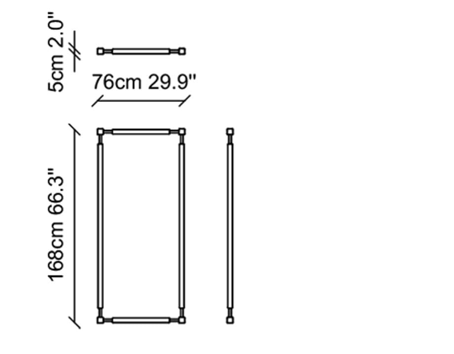 Прямоугольное напольное зеркало с металлической рамкой NDESIGN Ezora ARCH-00082834 - Вид №1