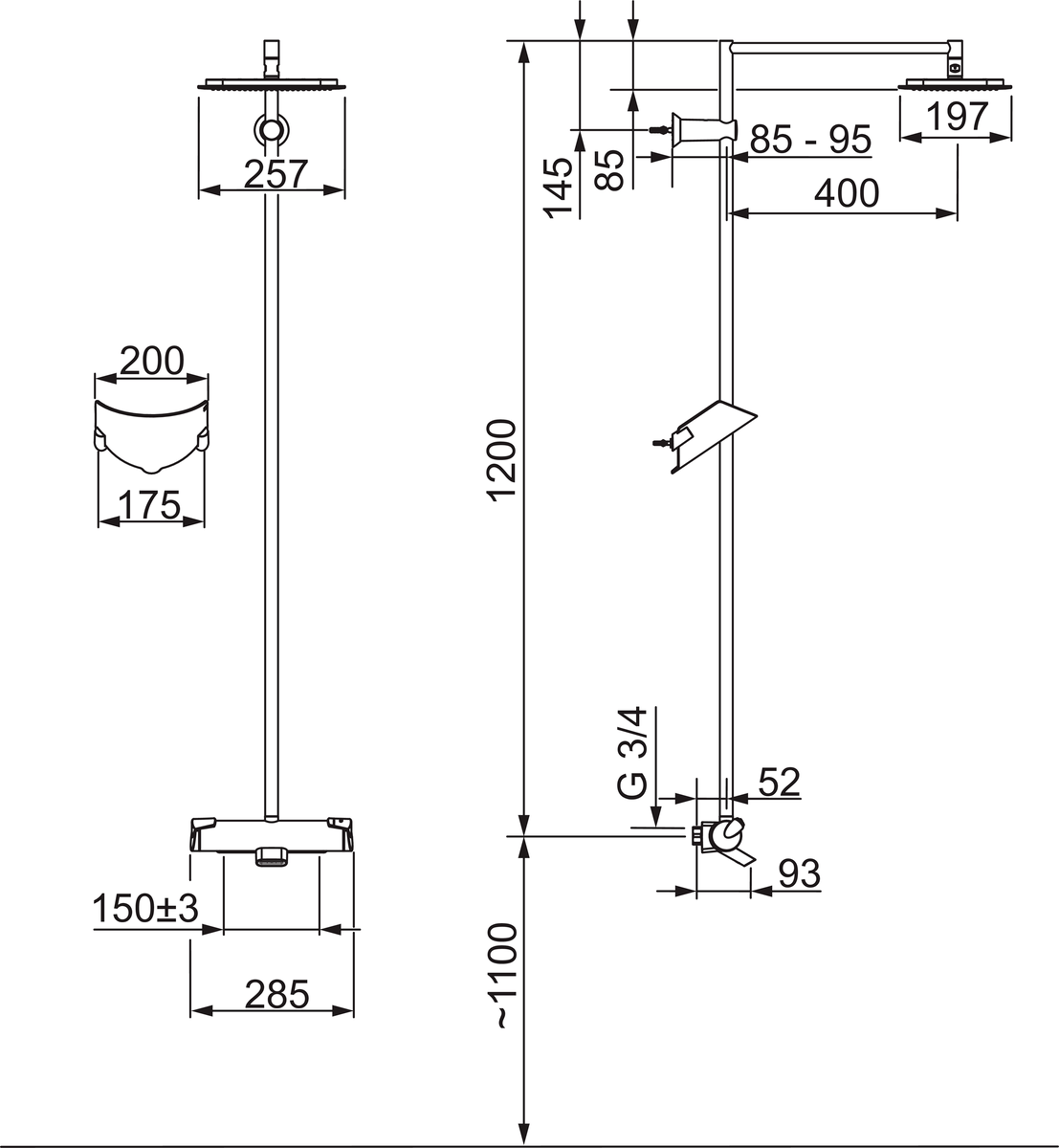 Oras 7191 Смеситель с верхним душем rain shower 7191 Optima Хром  - Вид №1
