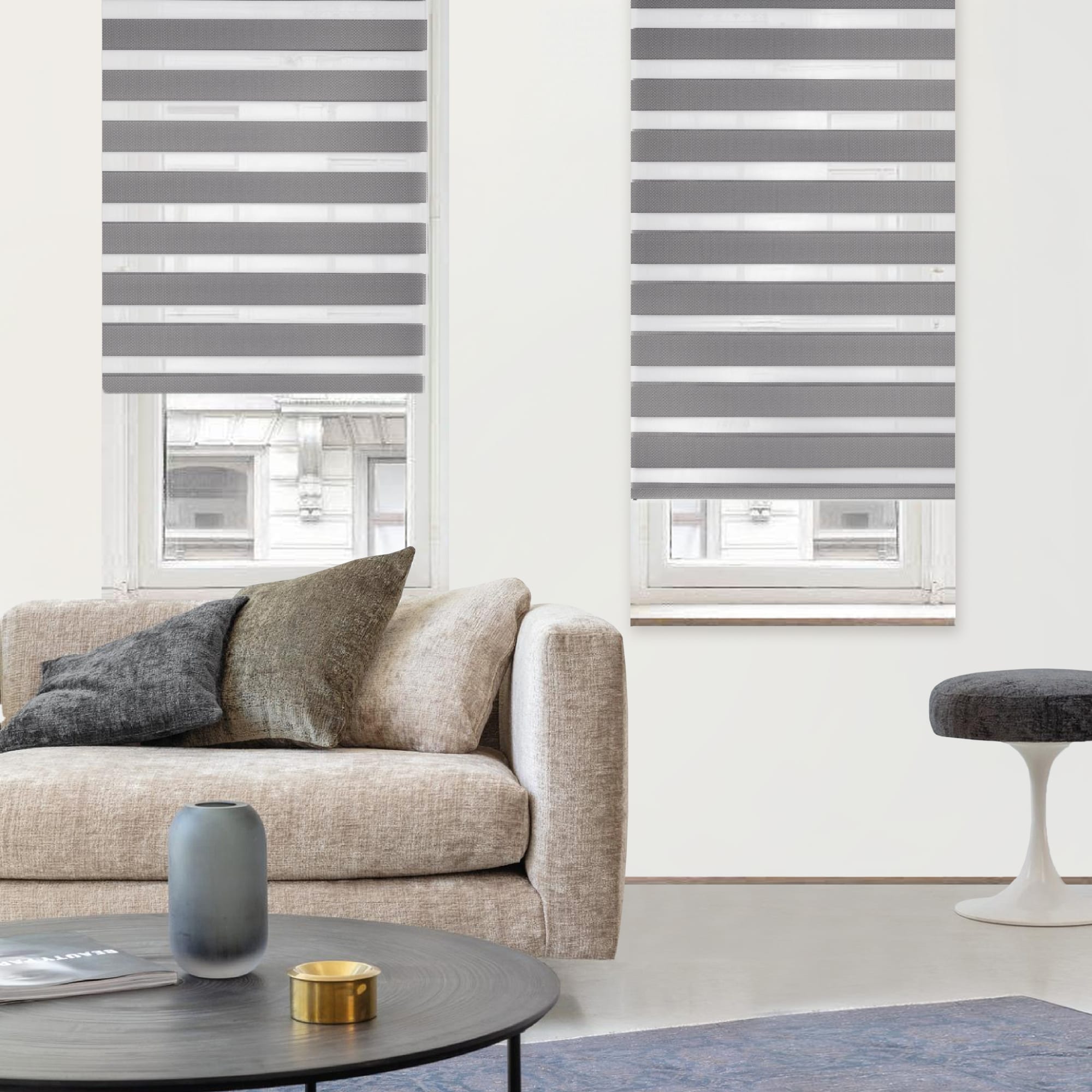 82614452 Штора рулонная день-ночь Miamoza Silver 55x160 см, цвет серый Santreyd  - Вид №2