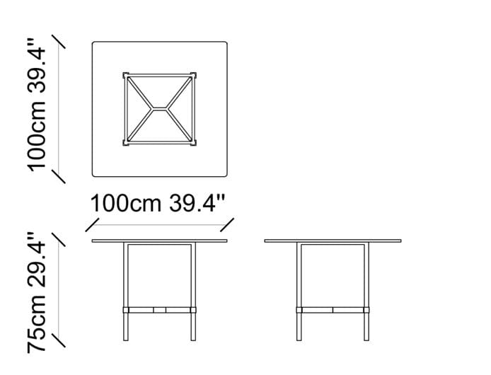 Квадратный садовый стол с керамической столешницей NDESIGN Ezora ARCH-00112894 - Вид №3