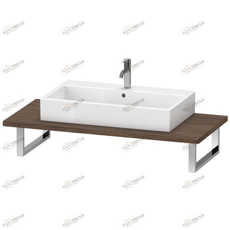 LC104C02121 Консоль для накладной и встраиваемой сверху раковины компакт, Толщина консоли 30 мм L-Cube #LC104C 480 мм Орех темный декор Duravit