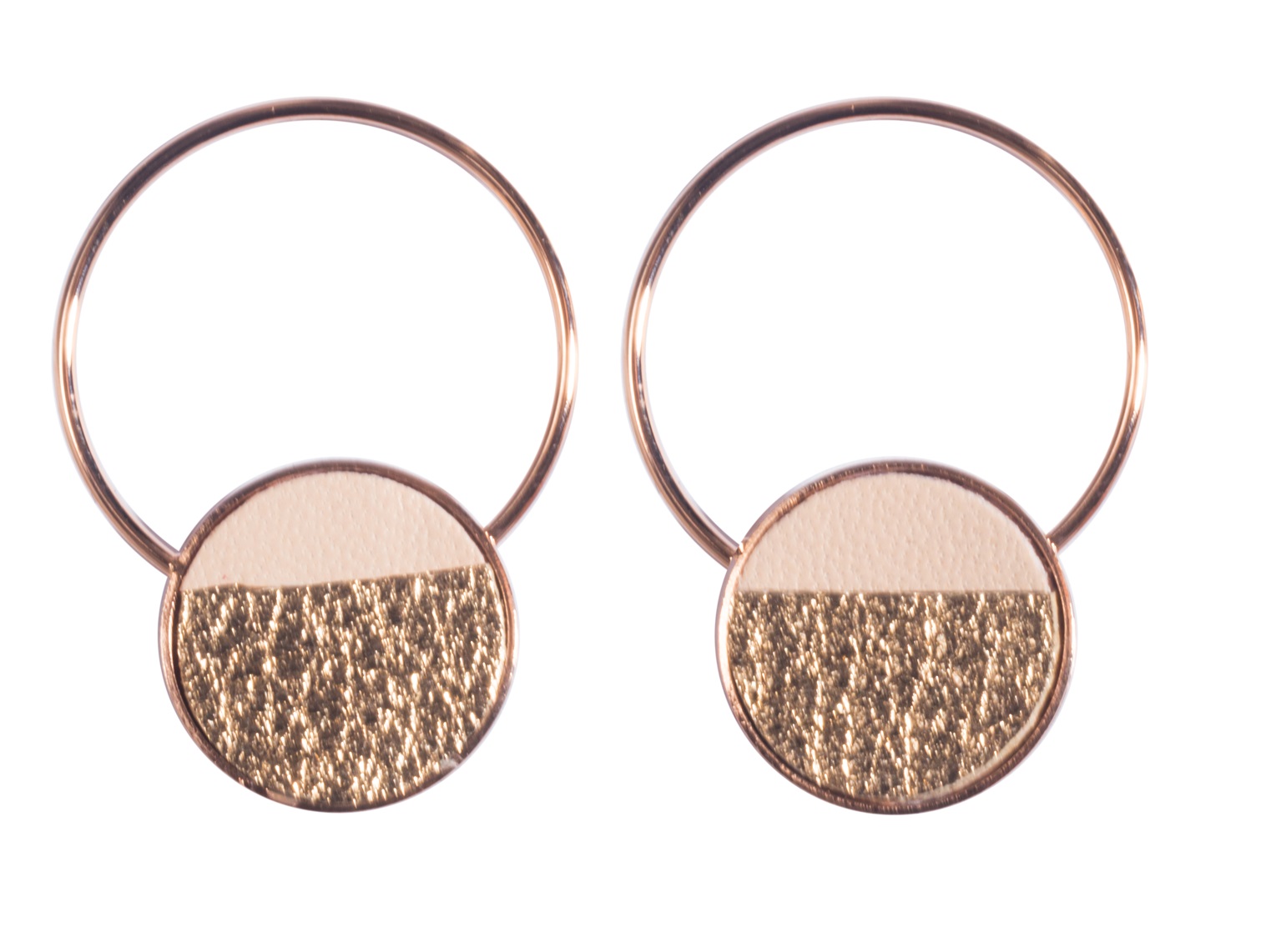 FL49 Серьги-гвоздики, кожа, латунь, позолота Flowersforzoe Santreyd 