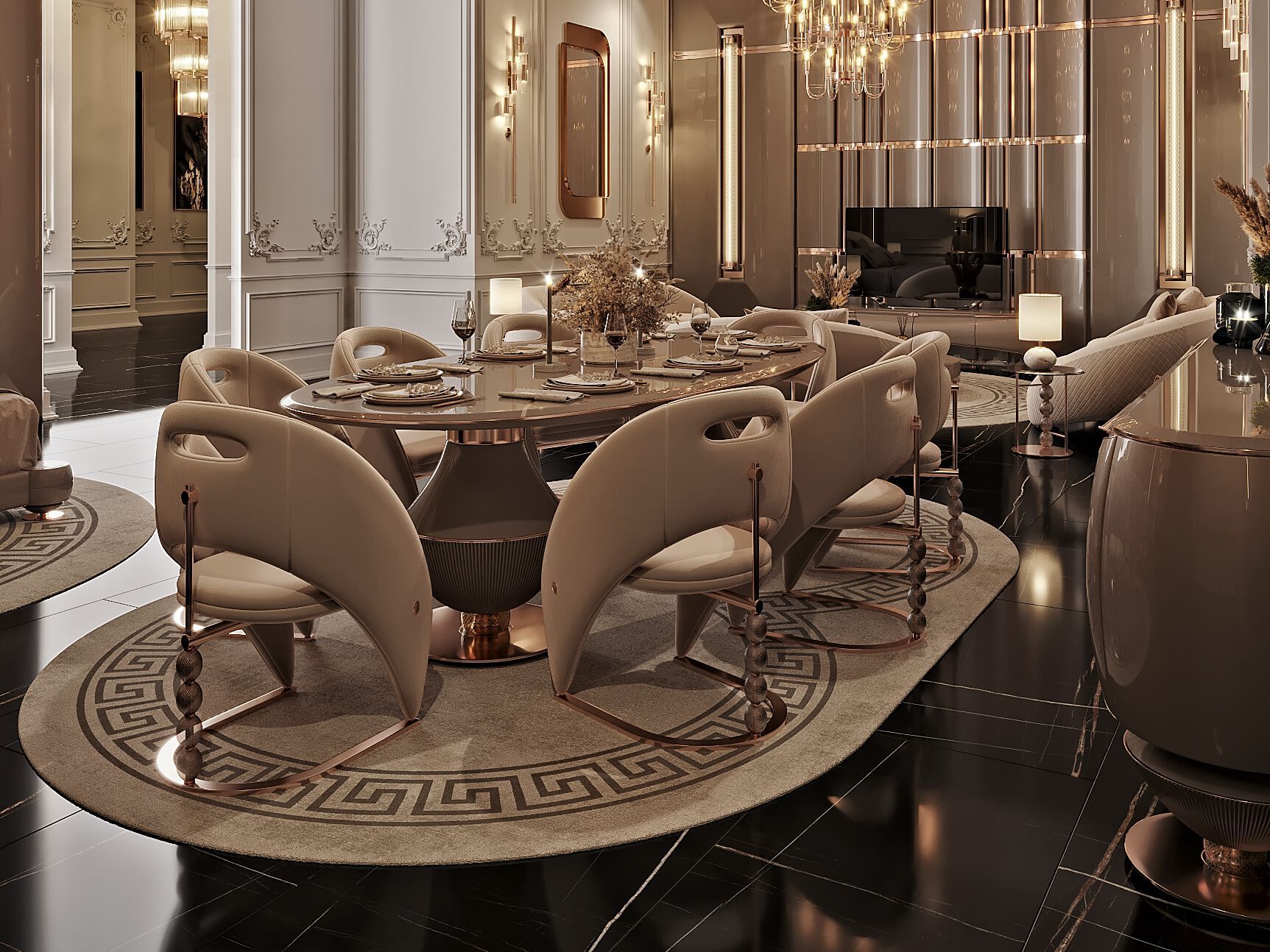 Овальный обеденный стол Zebrano Phaselis ARCH-00115182 - Вид №6