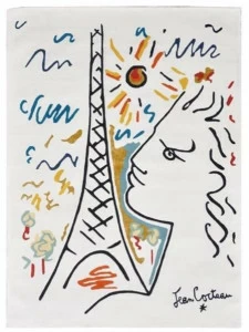 Roche Bobois Ковер из шерсти с рисунком Jean cocteau