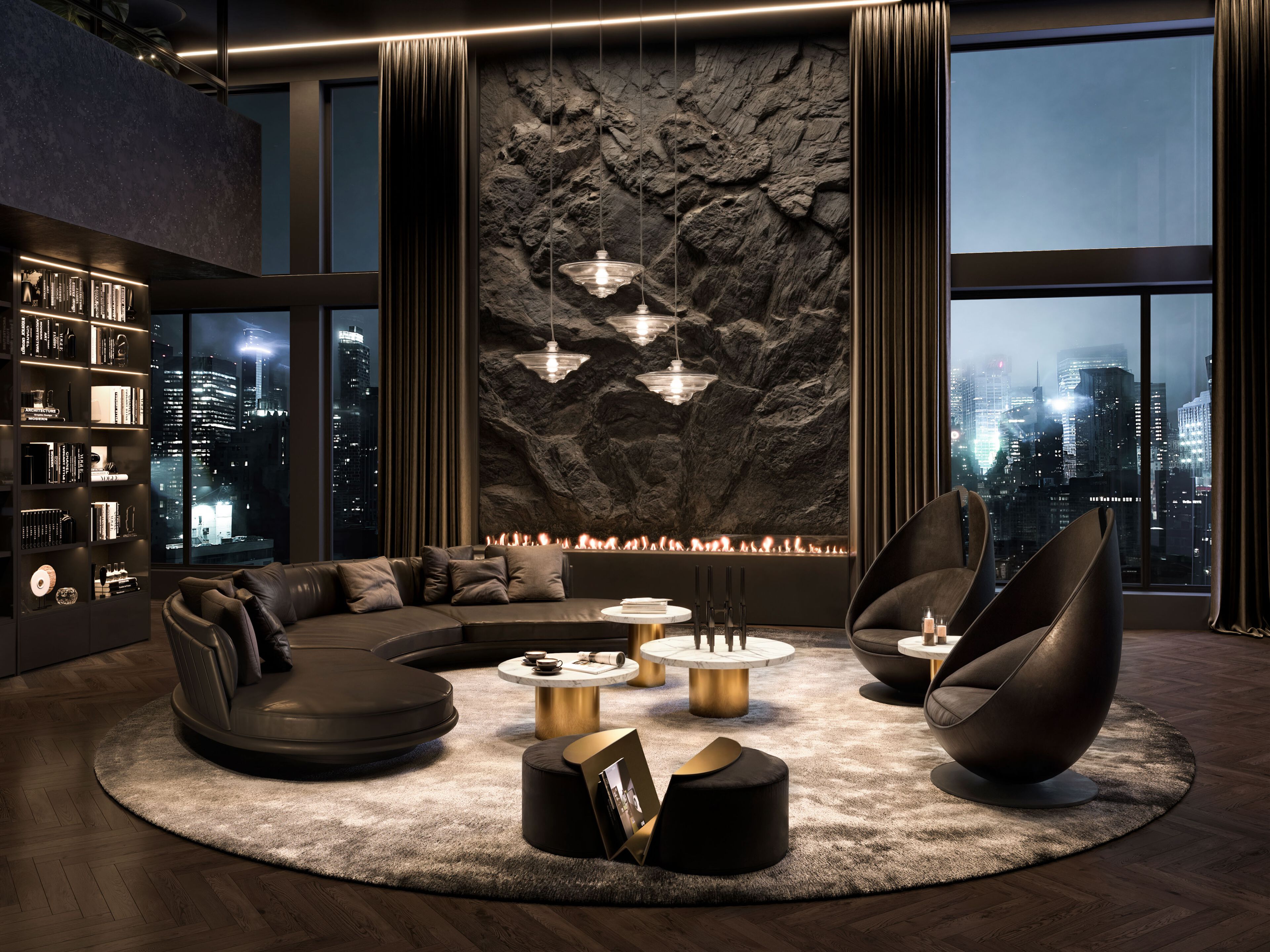 Кожаный изогнутый диван Wayne Enterprises Home Collection WE-036 ARCH-00005738 - Вид №8