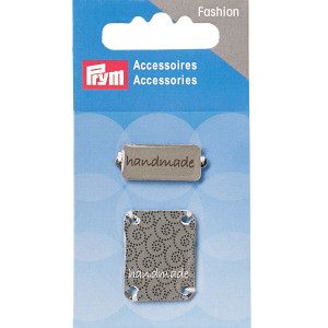 403792 Эмблемы Handmade для пришивания 2 шт. серые PRYM