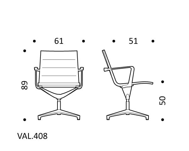4-спицевое вращающееся офисное кресло с высокой спинкой ICF Valea ARCH-00001062 - Вид №1