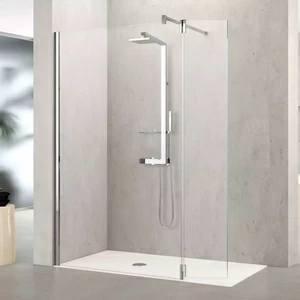 Novellini. Душевой уголок 80x80 см H2 с хромированным профилем KUADRA