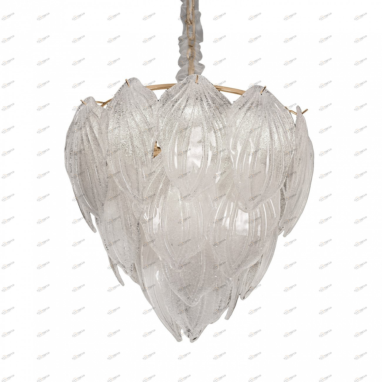 Люстра стеклянная на 4 лампы 38х50 см белая Novida B014 L4 light DELIGHT COLLECTION ДИЗАЙНЕРСКИЕ 00-3883163 Белый;прозрачный 