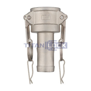 Камлок нержавеющий тип C, розетка с хвостовиком 1 1/2", AISI316, TL150CSS316 TITAN LOCK