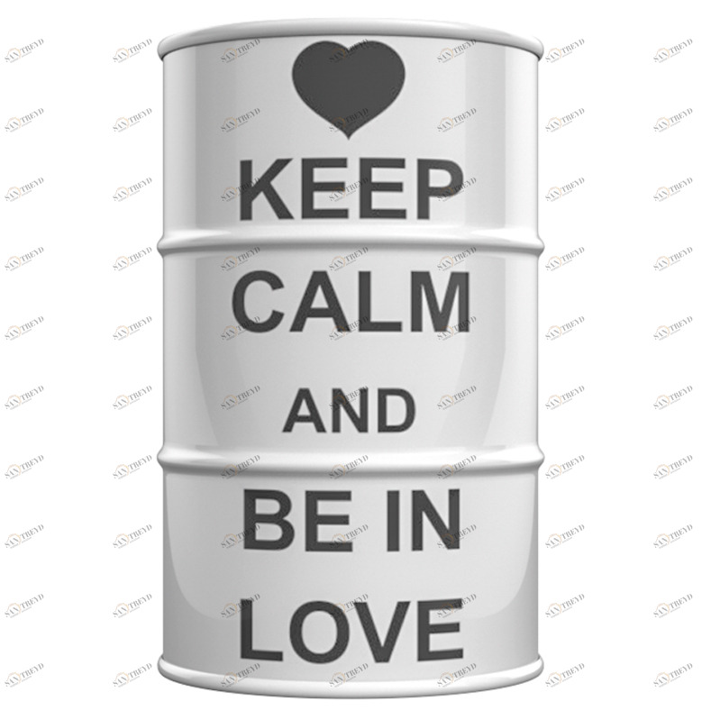 Бочка металлическая декоративная Keep calm and be in love L STARBARREL  043826 Белый 