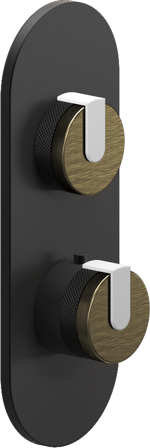 E-8026-R1VBBE0-L1WT-MBK-T Планка M-Series с 2 ручками - Внешняя часть GRAFF MOD+