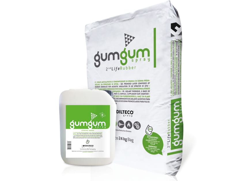 Предварительно смешанные резиновые гранулы звукопоглощающие EDILTECO Group GUM GUM SPRAY ARCH-00093195