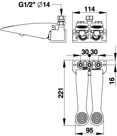 Порционный кран Presto P530 23644 для раковины 23644.0 - Вид №1