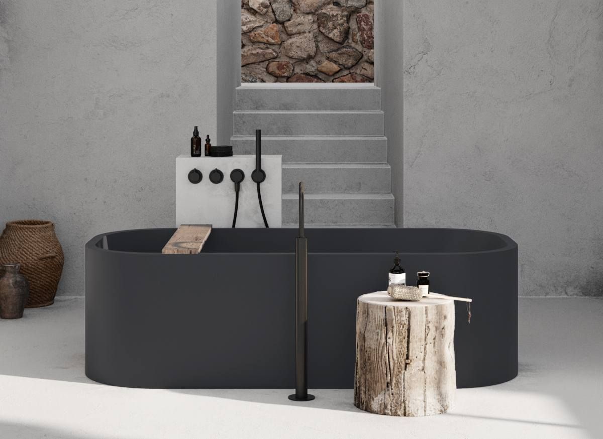 Овальная ванна в центре комнаты в твердой поверхности COCOON Piet Boon ARCH-00144532 - Вид №2