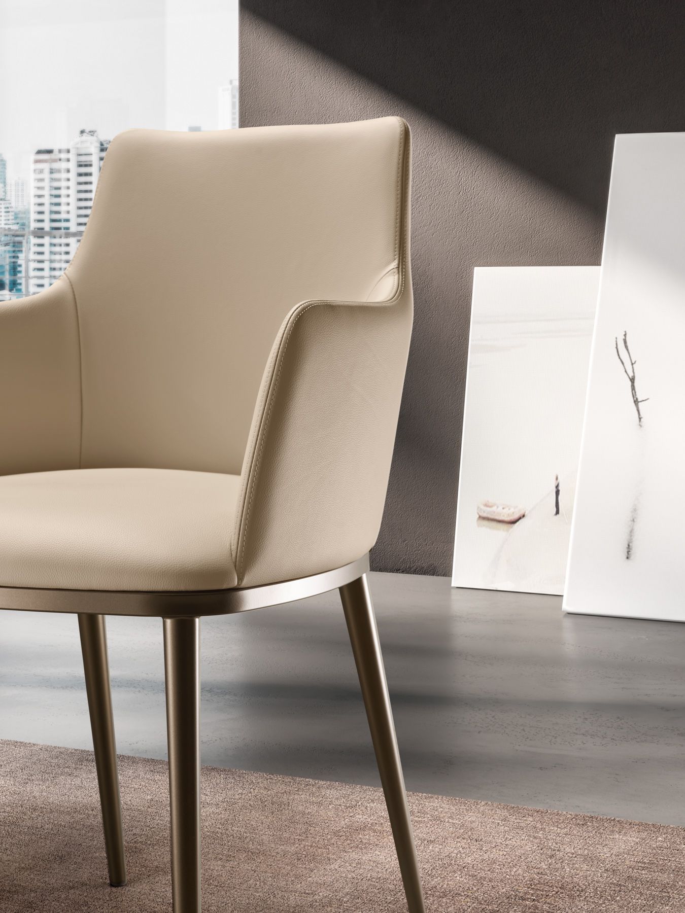 Кожаный мягкий стул с подлокотниками EFORMA Max ARCH-00089420 - Вид №1