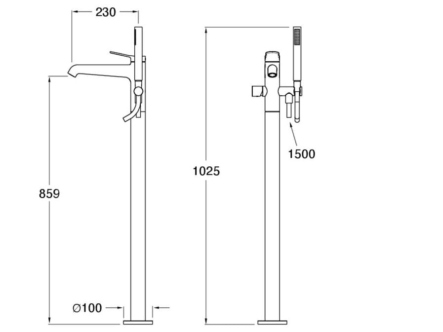 Внешний смеситель для ванны с переключателем CRISTINA Rubinetterie бочка ARCH-00013785 - Вид №1