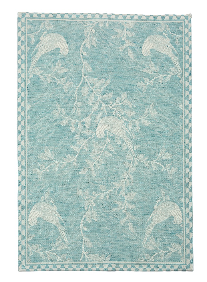 LEI_159_65 Полотенце кухонное 50/70 бирюзовый 50% лен 50% хлопок жаккард LEITNER Santreyd 