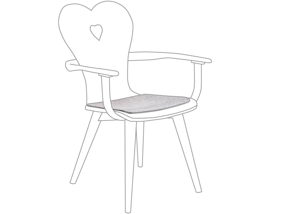 10.00.1640 Подушка кресла Alpenblick чувствовал серый Mbm 