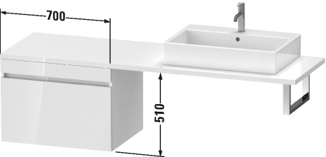 DS535401818 Шкафчик для консоли DuraStyle #DS5354 700 x 548 мм Белый матовый, декор Duravit - Вид №1