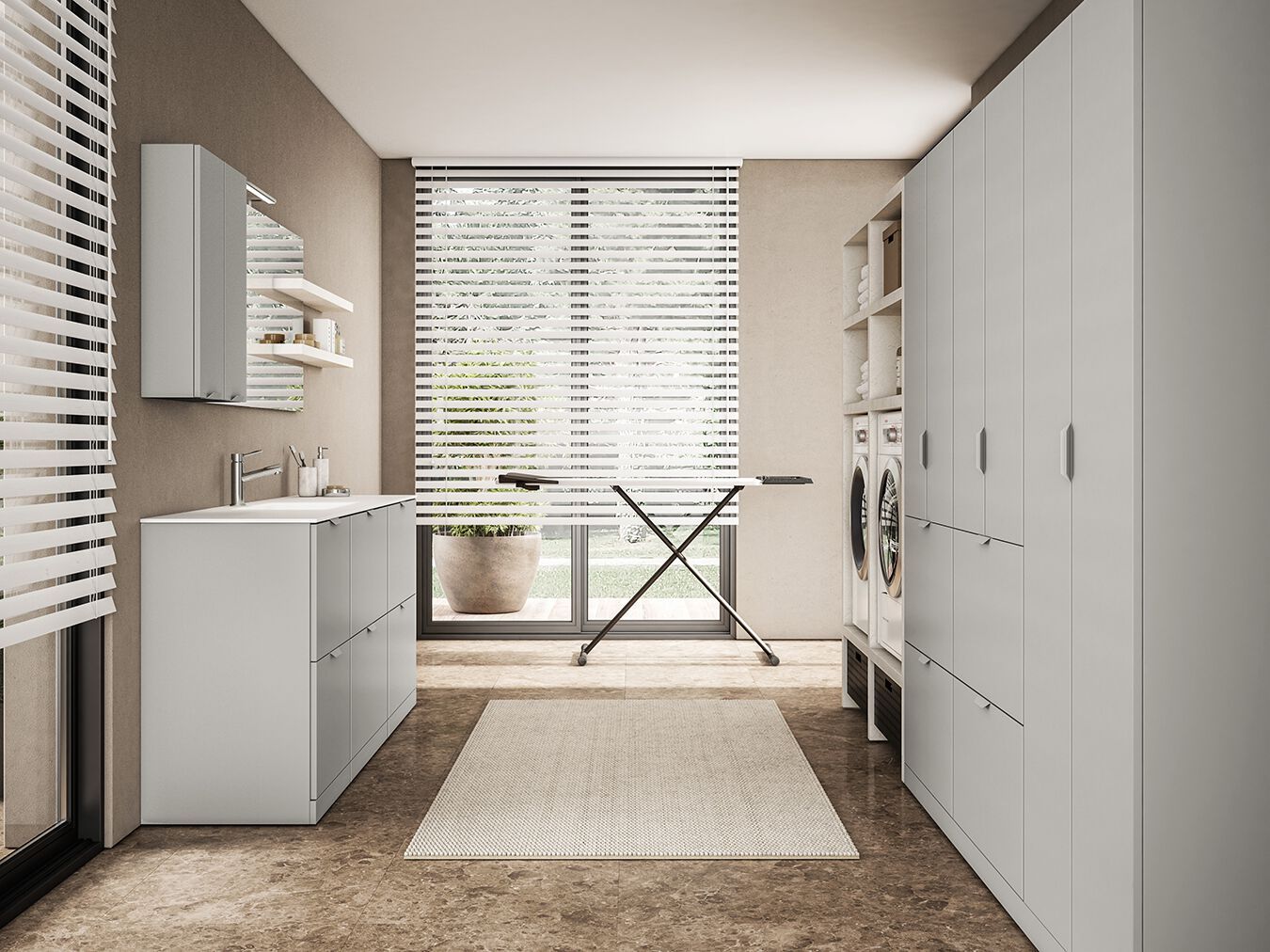 Шкаф для стиральной машины с зеркалом BMT Kosmo ARCH-00039451