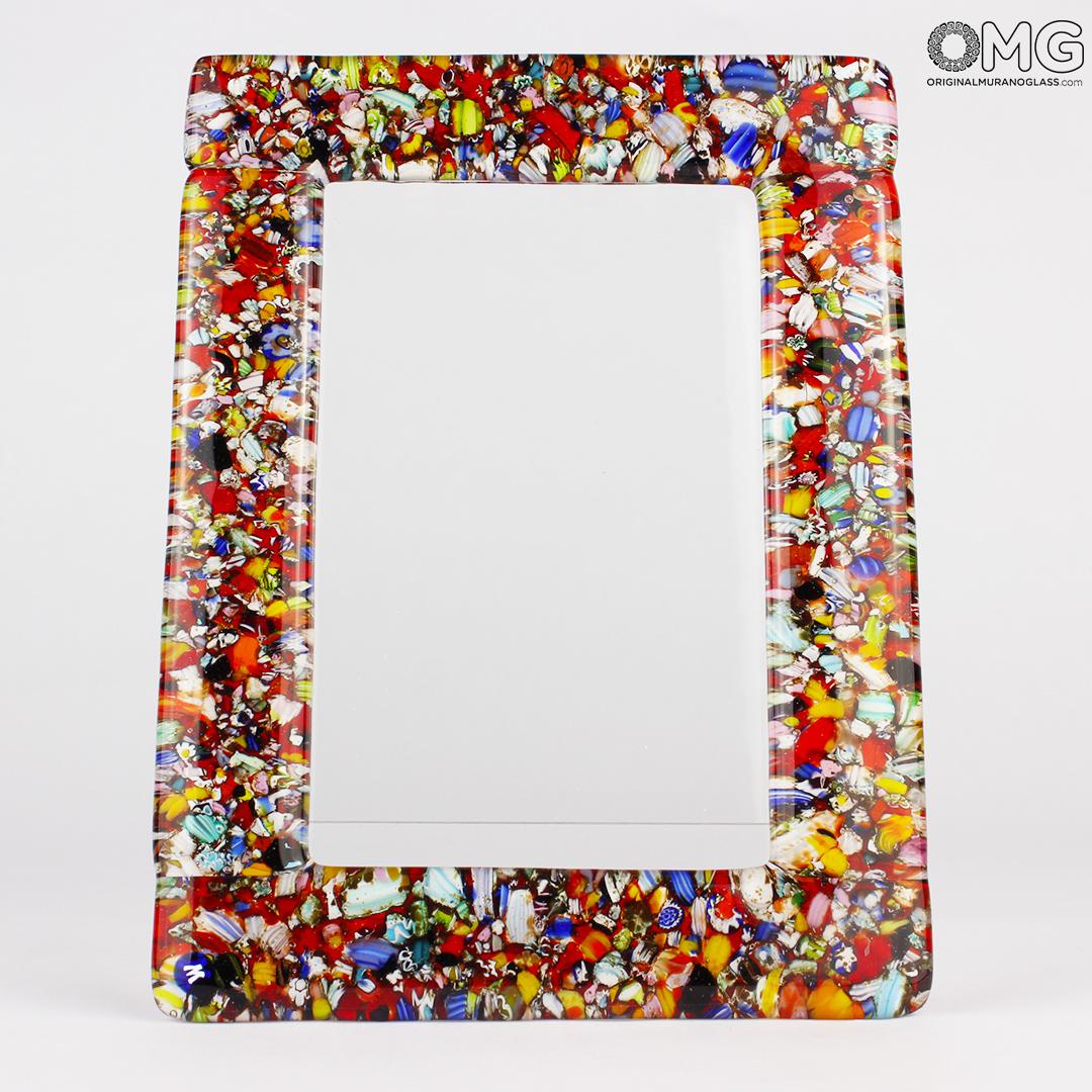 1911 ORIGINALMURANOGLASS Фоторамка Красная Фантазия - муранское стекло 12 см  - Вид №1