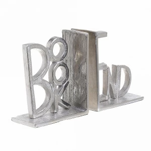 Ограничитель для книг алюминиевый 30 см серебро Corce Pogradec TO4ROOMS НАДПИСИ 00-3893820 Серебро