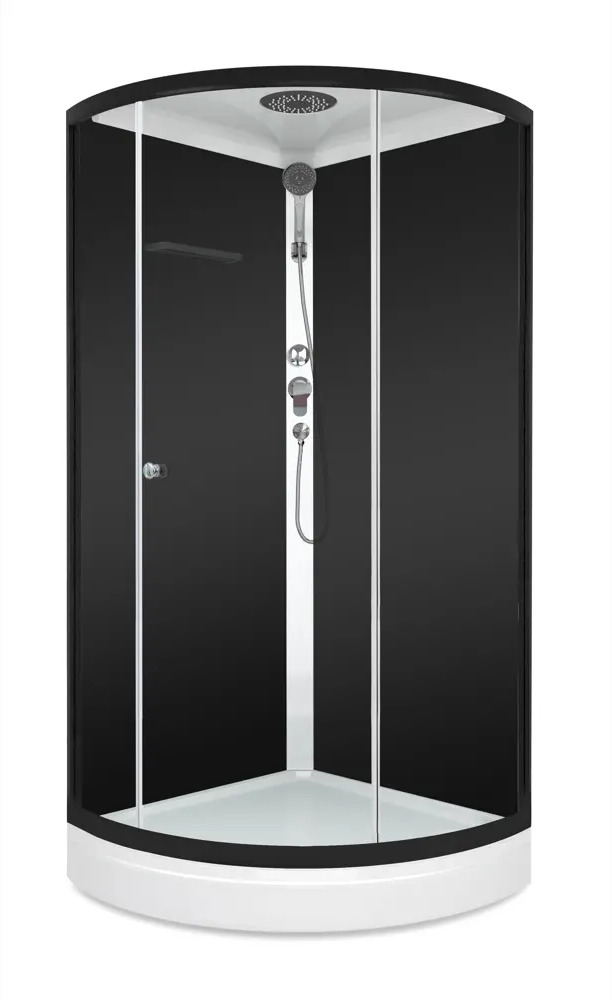 87210063 Душевая кабина Domani-Spa Simple низкий поддон 90x90 см цвет черный STLM-1002969