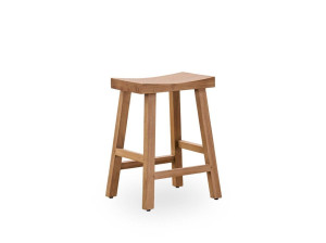 Высокий стул из тикового дерева с подставкой для ног