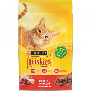 ПР0051841 Корм для кошек с мясом, курицей и печенью, сух. 10 кг Friskies