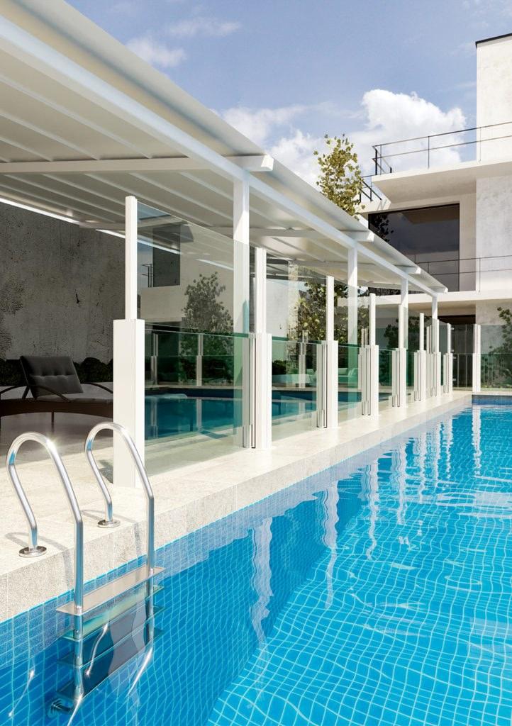 Protezioni Забор с вертикальными раздвижными стеклянными панелями Pareo sun-id-1507220 - Вид №2