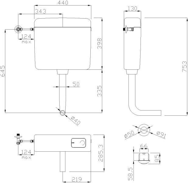 Ponte Giulio Внешний бачок в абс Standard H52hjs02 - Вид №1