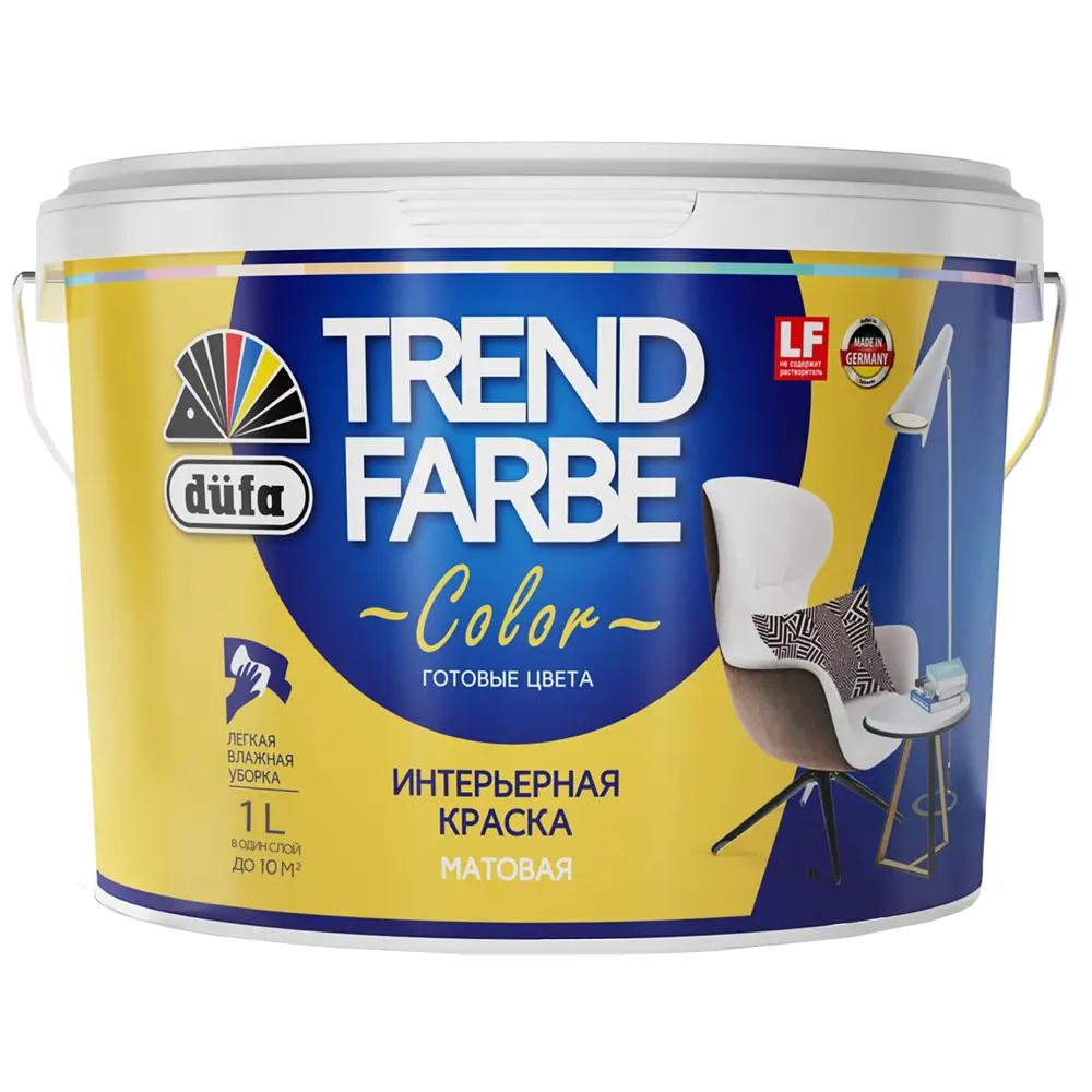 Краска для стен и потолков Trend Farbe цвет Медовая груша 1 л Dufa STLM-2035533 - Вид №1