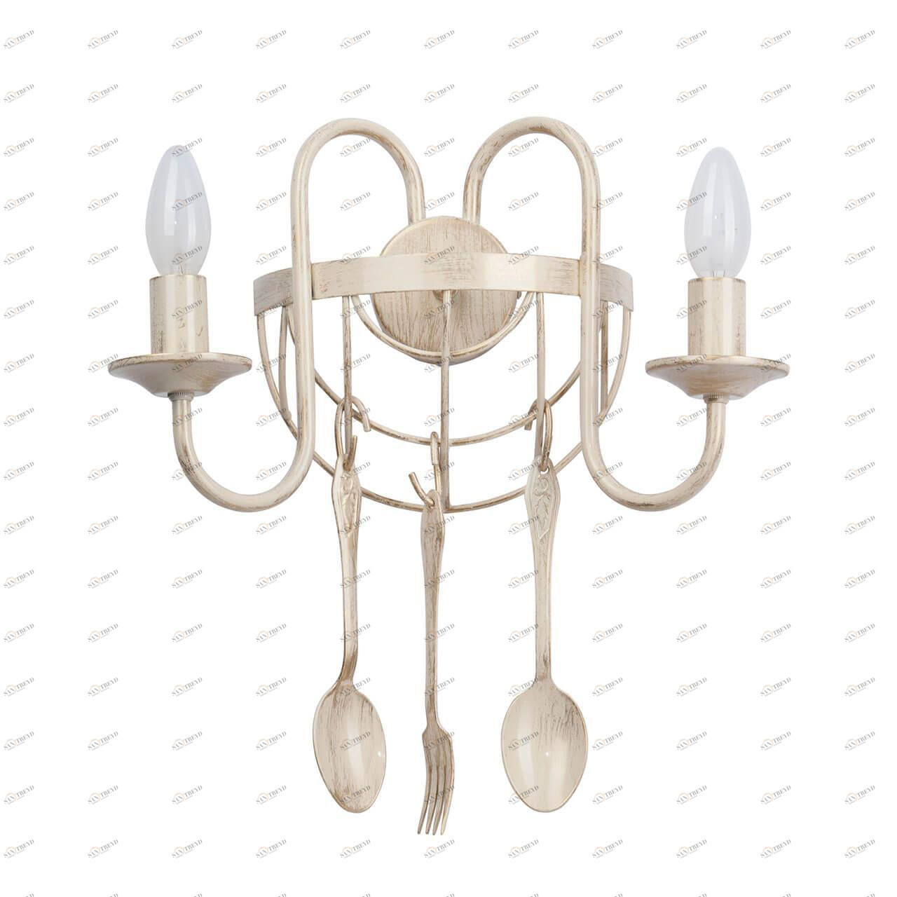 Бра на 2 лампы с подвесками бежевое Vitaluce V1333/2A VITALUCE СВЕЧА 00-3931402 Бежевый 