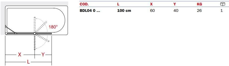 INDA® Стеклянная перегородка для ванны Claire design sun-id-1371020 - Вид №1