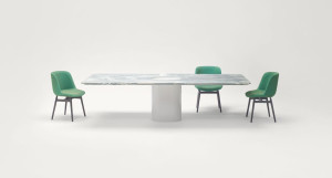 Мраморный прямоугольный обеденный стол