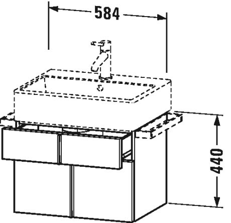 VA650507171 Тумбочка подвесная Vero Air #VA6505 584 x 431 мм Средиземноморский дуб Duravit - Вид №1