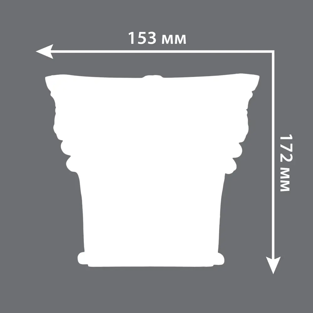 Капитель к пилястре полиуретан Decomaster DK-211 белая 153 мм STLM-2157771 - Вид №3
